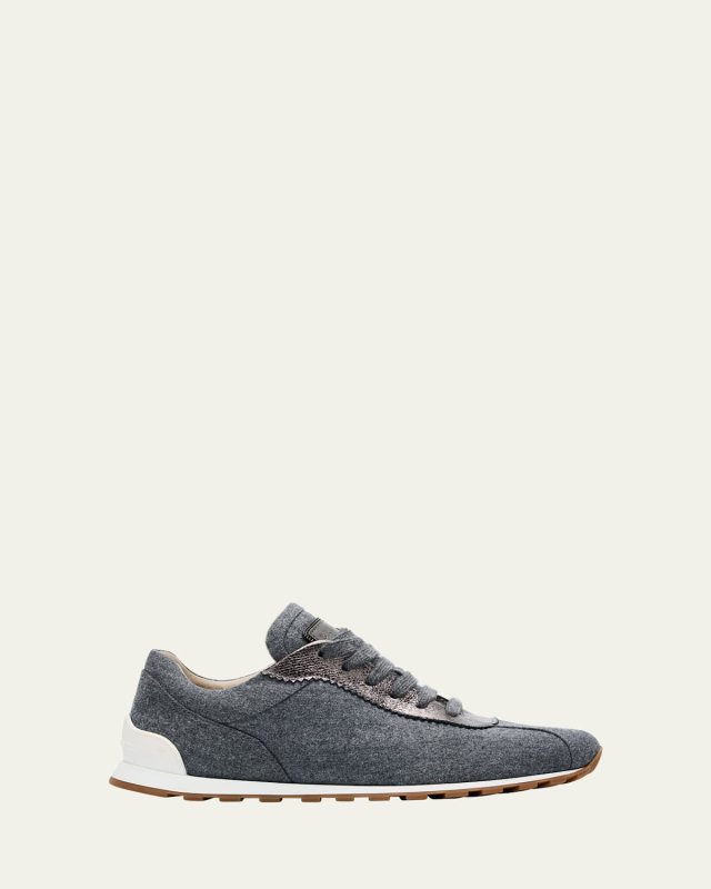 Suede Knit Slip-On Sneakers